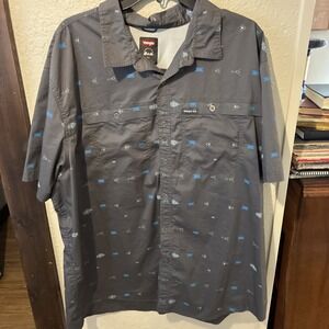 wrangler mens xxxl shirt button up short sleeve gray aztec style